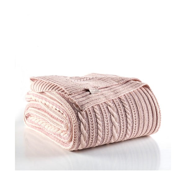 Svetloružová prikrývka cez posteľ Camila, 220 x 240 cm-image-1