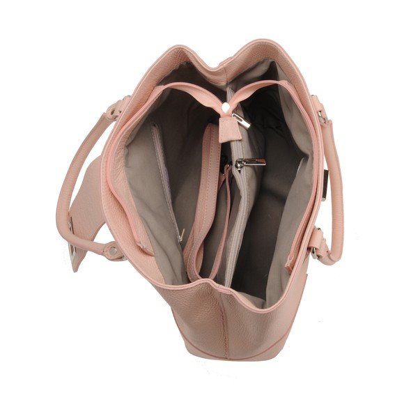 Pudrová kožená kabelka Florence Bags Tabit-image-3