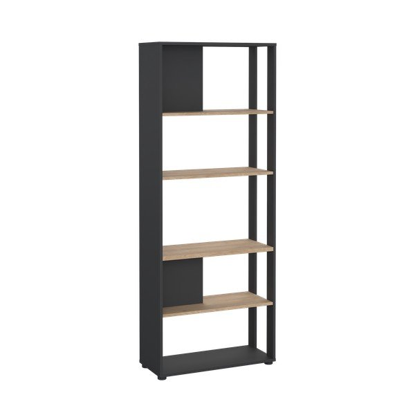 Knižnica v dekore duba v antracitovo-prírodnej farbe 80x205 cm Sign – Tvilum-image-3