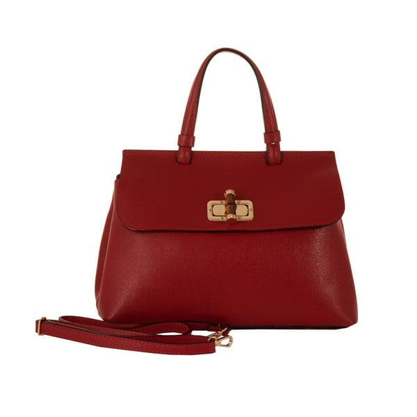 Červená kabelka z pravej kože Andrea Cardone Red Glamour