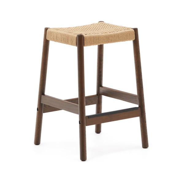 Barové stoličky dubového dreva v hnedo-prírodnej farbe v súprave 2 ks (výška sedadla 66 cm) Yalia – Kave Home