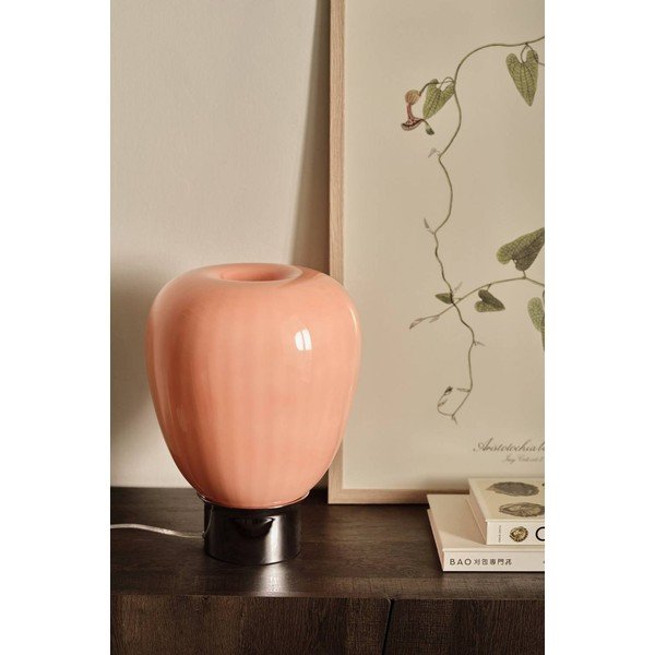 Ružová/v lesklej striebornej farbe sklenená stolová lampa (výška  34 cm) Balloon – Ellos Home-image-3