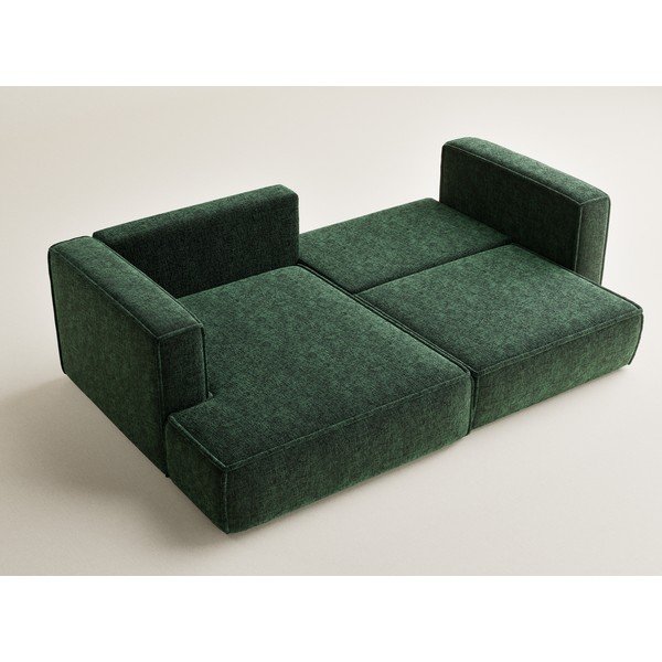 Tmavozelená ženilková rozkladacia/s úložným priestorom rohová pohovka (ľavý roh/s leňoškou) Velto – Maison de Rêve-image-3