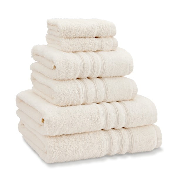 Krémové froté bavlnené uteráky a osušky v súprave 6 ks Zero Twist – Catherine Lansfield