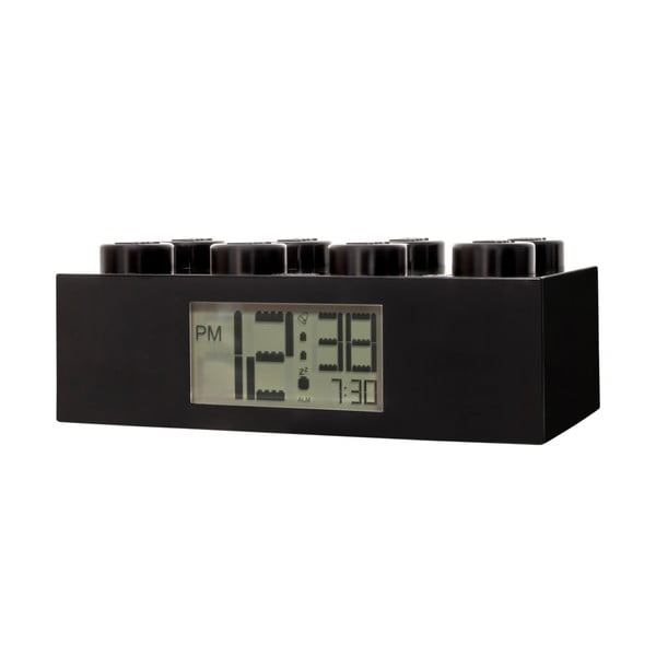 Čierne digitálne hodiny s budíkom LEGO® Brick-image-1