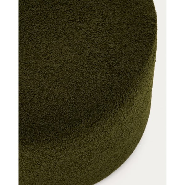 Zelený taburet z textílie buklé Kaeli – Kave Home-image-1