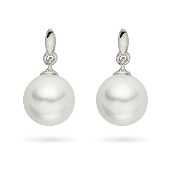 Biele perlové náušnice Pearls Of London Romance, 1,8 cm