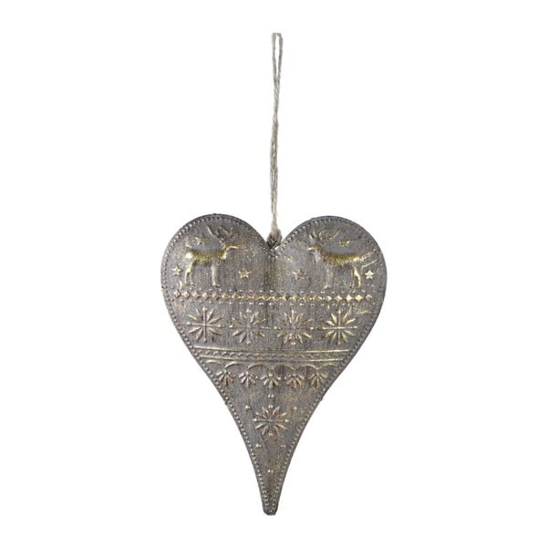 Závesná dekorácia v tvare srdca v zlatej farbe Ego dekor Heart, výška 16 cm