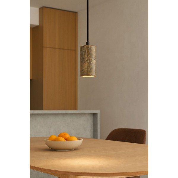 Sivé závesné svietidlo s kamenným tienidlom ø 6,5 cm Selma – Opviq lights-image-4