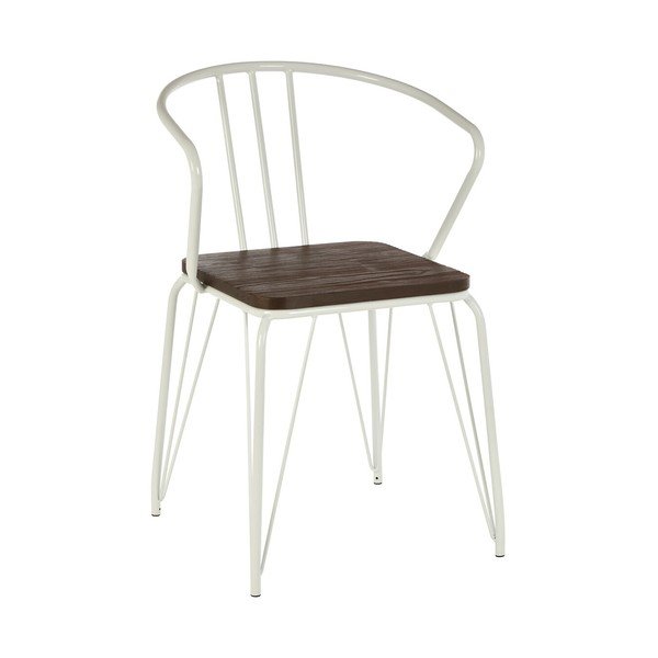Biela/v prírodnej farbe jedálenská stolička z brestového dreva District – Premier Housewares