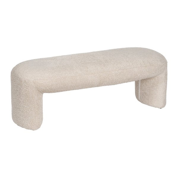 Béžová lavica z textílie buklé Suave – Ixia