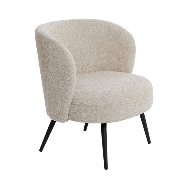 Krémové kreslo z textílie buklé Dieyda – Light & Living