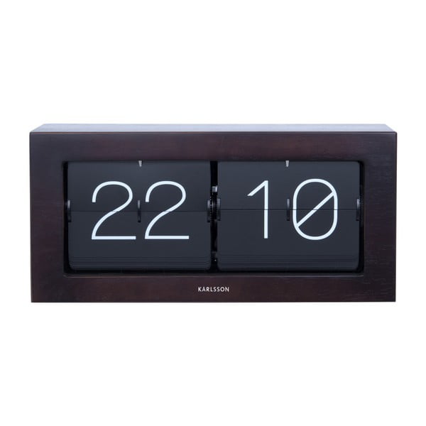 Čierne preklápajúce hodiny Karlsson Flip, 37 × 17,5 cm