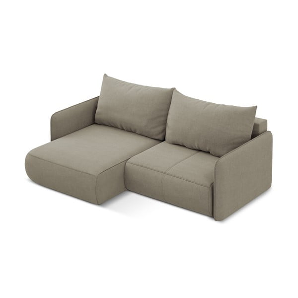 Béžová rozkladacia/s úložným priestorom rohová pohovka (ľavý roh) Nanea – Makamii-image-4