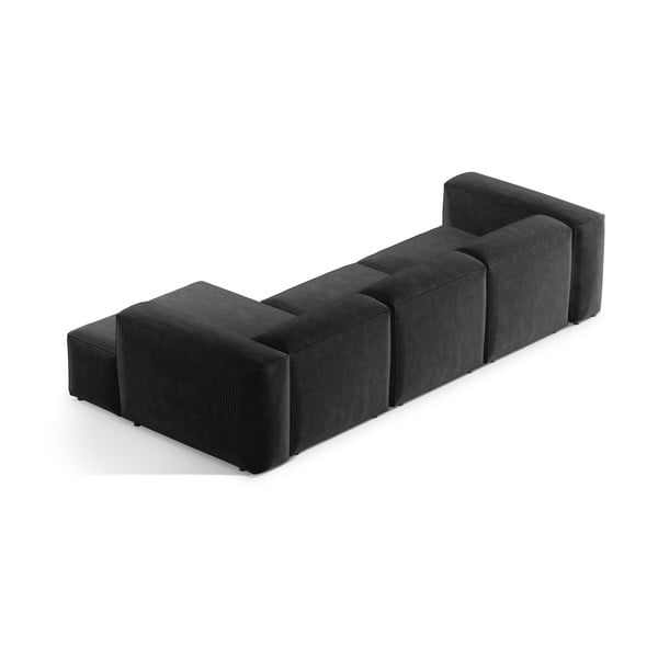 Tmavosivá menčestrová rohová pohovka (pravý roh/s leňoškou) Bergamo – Cosmopolitan Design-image-4