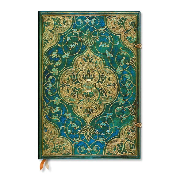 Nelinkovaný zápisník s tvrdou väzbou Paperblanks Turquoise Chronicles, 21 x 30 cm