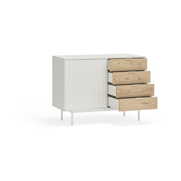 Nízka komoda v dekore duba v bielo-prírodnej farbe 108x80 cm Sierra – Teulat-image-4