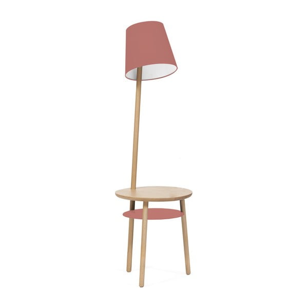 Tmavoružová stolová lampa z jaseňového dreva HARTÔ Josette