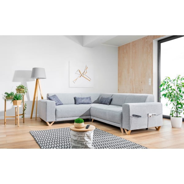 Svetlosivá rozkladacia/s úložným priestorom rohová pohovka (ľavý roh/do L) Classy Sophie – Miuform-image-3