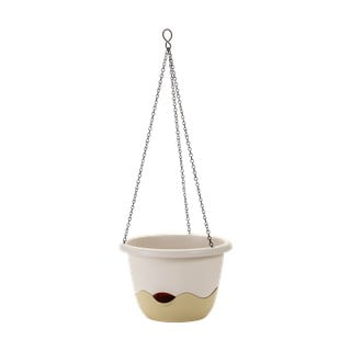 Biely samozavlažovací kvetináč vhodný na zavesenie Plastia Mareta, dĺžka 30 cm