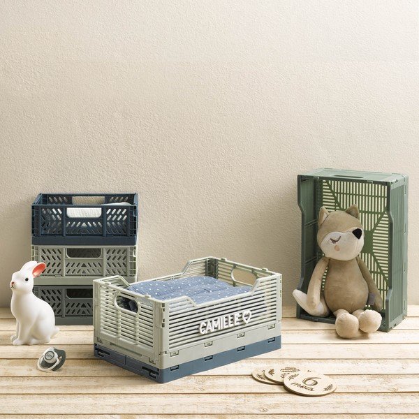 Svetlozelený plastový úložný box 40x30x17 cm – Homéa-image-1