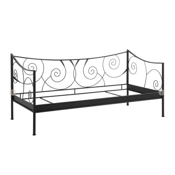 Čierna kovová posteľ Støraa Isabelle, 90 × 200 cm