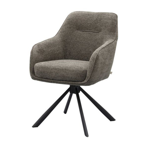 Tmavosivé čalúnené jedálenské kreslo s podrúčkami Avola – Unique Furniture-image-2