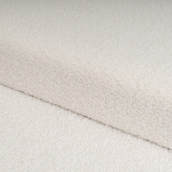 Biely taburet z textílie buklé Ecru – Casa Selección-image-1