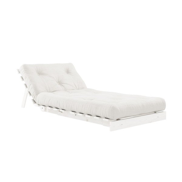 Rozkladacie kreslo so svetlobéžovým poťahom Karup Design Roots White/Natural-image-4