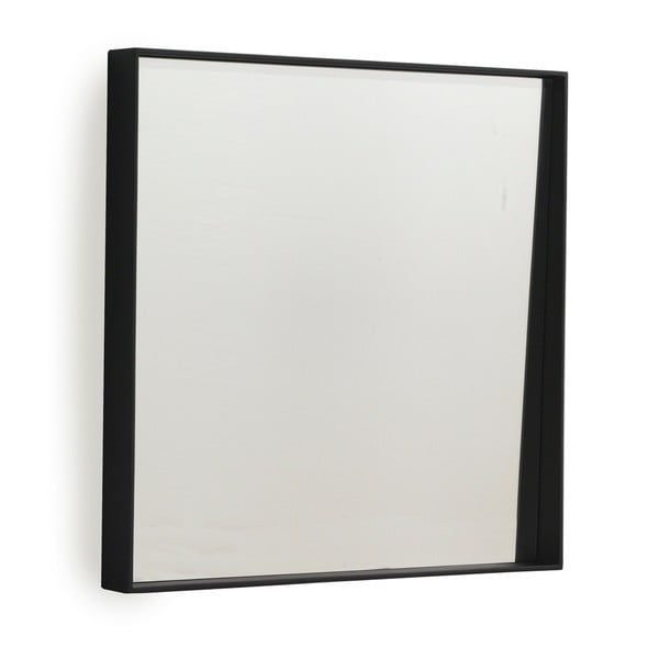 Čierne nástenné zrkadlo Geese Thin, 40 × 40 cm
