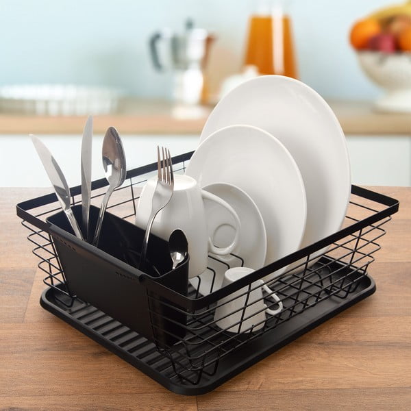 Čierny kovový odkvapkávač 36x30,5 cm Radka – Orion-image-1