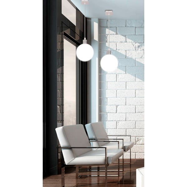 Závesné svietidlo v striebornej farbe so skleneným tienidlom ø 15 cm Oden - Candellux Lighting-image-3