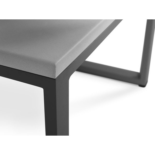 Sivý exteriérový stôl v betónovom dekore a v čiernom ráme Calme Jardin Nicea, dĺžka 60 cm-image-3