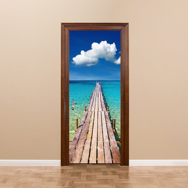 Adhezívna samolepka na dvere Ambiance Welcome to Paradise, 83 x 204 cm
