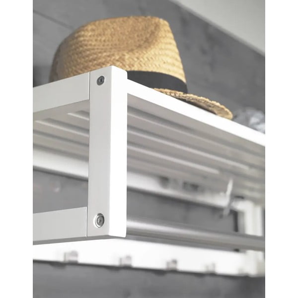 Biely nástenný vešiak z brezového dreva s poličkou Confetti – Rowico-image-1