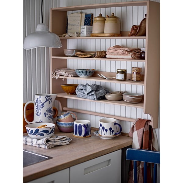 Biele/modré hrnčeky v súprave 3 ks z kameniny 450 ml Linora – Bloomingville-image-2