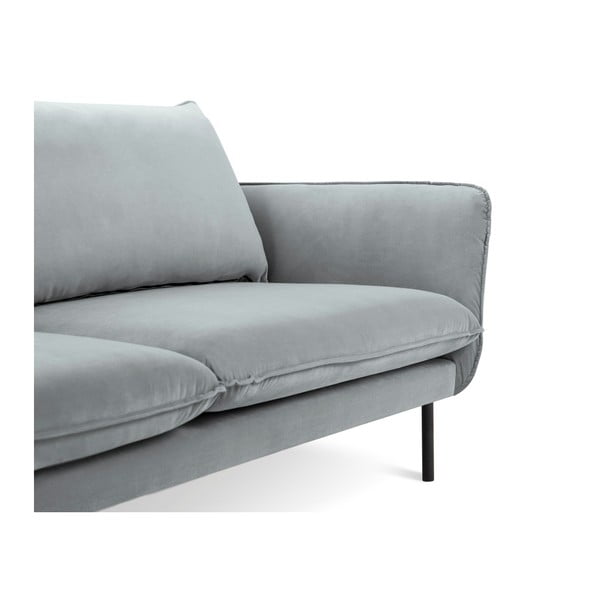 Svetlosivá zamatová rohová pohovka Cosmopolitan Design Vienna, pravý roh-image-4