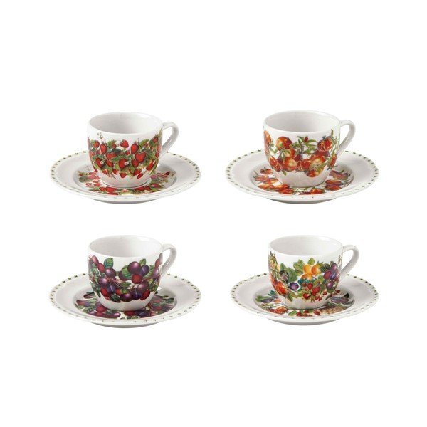 Biele šálky v súprave 4 ks z kostného porcelánu 90 ml Le Primizie – Brandani