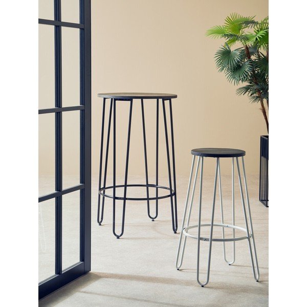 Biela/v prírodnej farbe barová stolička z brestového dreva (výška sedadla 75 cm) District – Premier Housewares-image-3