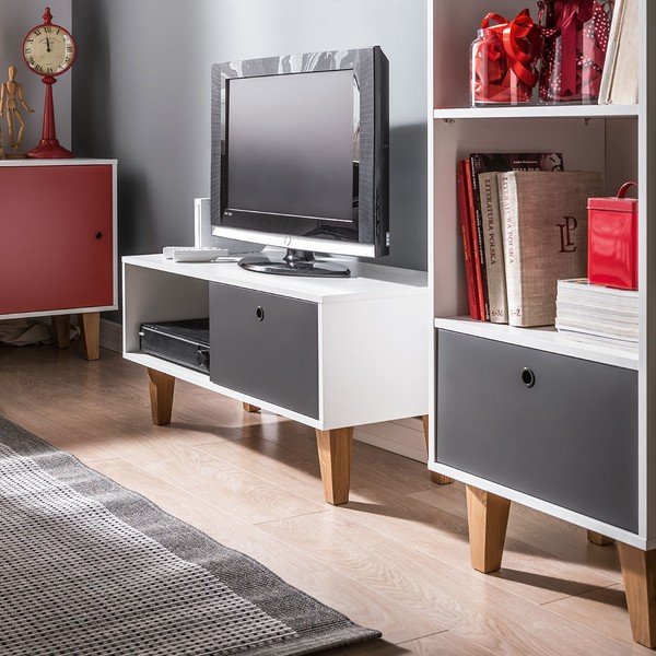 Bielo-sivý TV stolík Vox Concept-image-1