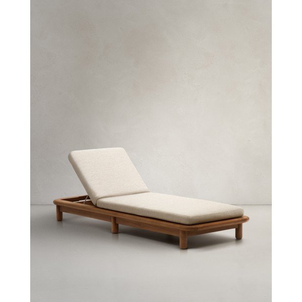 Drevené záhradné ležadlo v bielo-prírodnej farbe Turqueta – Kave Home-image-4