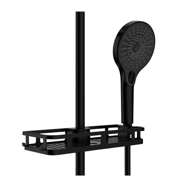 Matne čierna samodržiaca plastová kúpeľňová polička Libertà - Wenko-image-3