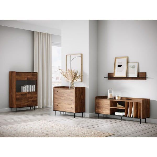 Nízka komoda v dekore orecha 90x90 cm Ely - Cosmopolitan Design-image-1