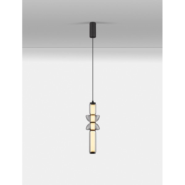 Sivé sklenené LED závesné svietidlo so stmievačom ø 12 cm Ulon – Nova Luce-image-3