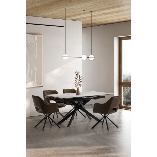 Zelené čalúnené jedálenské kreslá v súprave s podrúčkami 2 ks Mariel – Marckeric-image-2