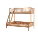 Poschodová detská posteľ z dubového dreva s roštom 140x200/90x200 cm v prírodnej farbe Forrest – Vipack