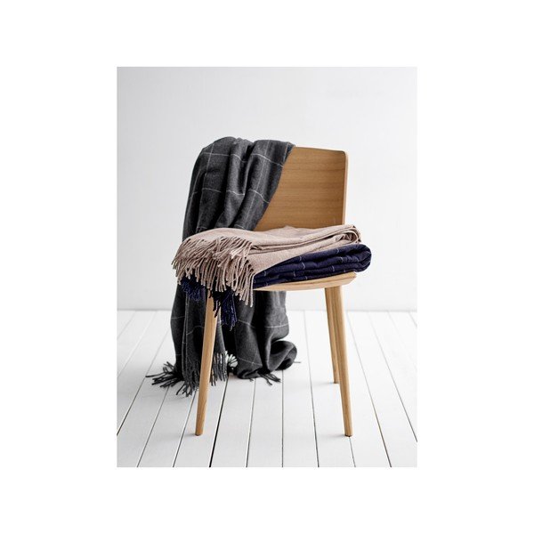 Čierny pléd s vysokým podielom vlny Södahl Ella, 130 x 170 cm-image-1