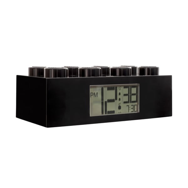 Čierne digitálne hodiny s budíkom LEGO® Brick-image-2