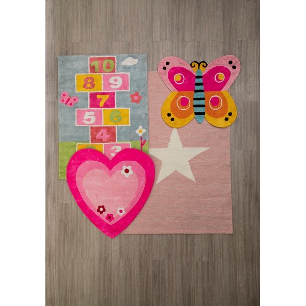 Ružový detský koberec 100x100 cm Love Heart – Premier Housewares-image-1