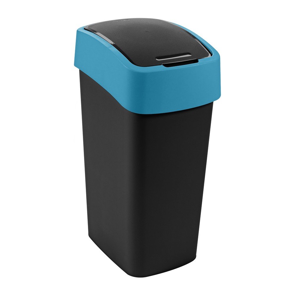 E-shop Čierny/modrý plastový odpadkový kôš na triedený odpad 45 l Flip Bin – Curver